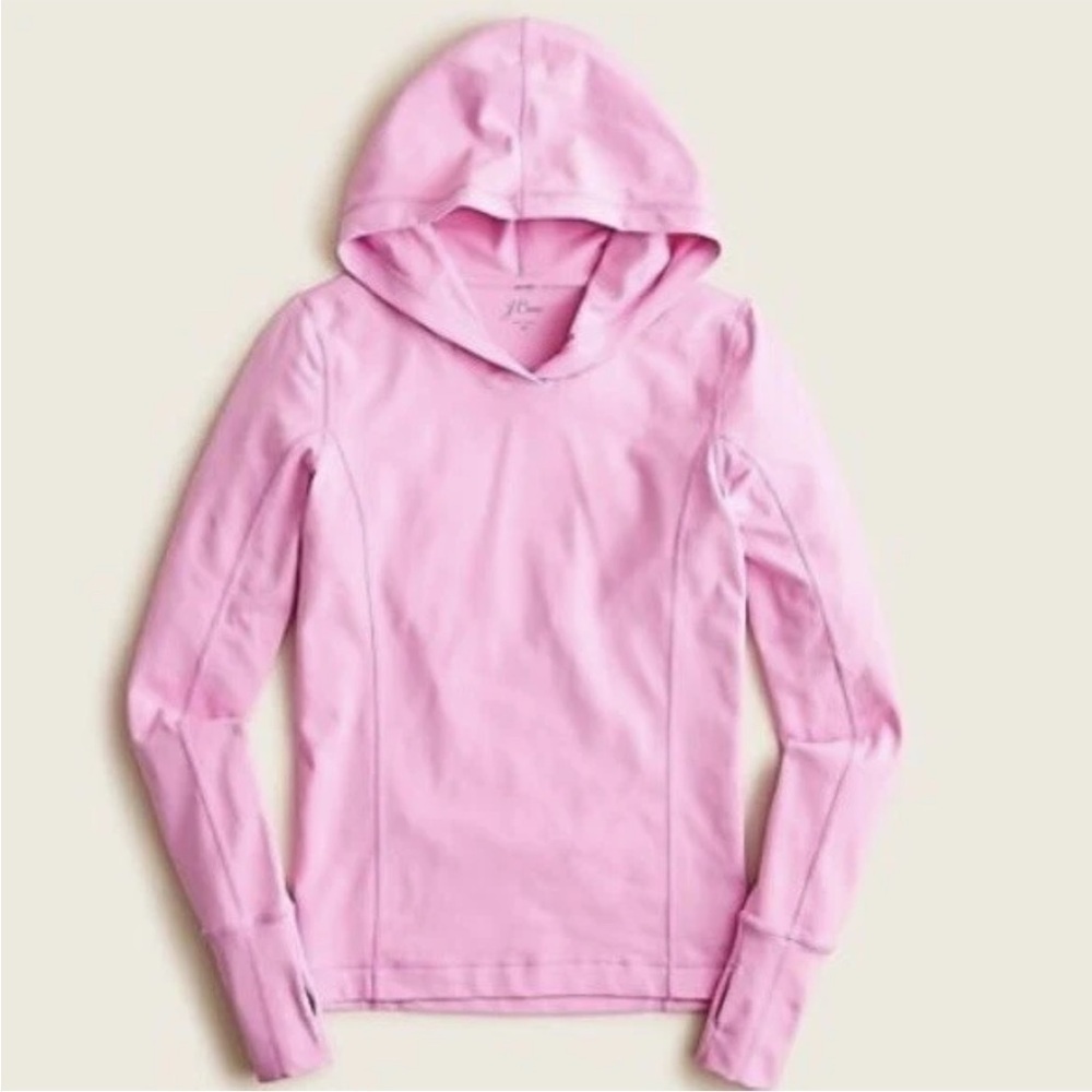 J. Crew Women's Fitted Hoodie in Signature Flex - Decorative Pink -Size Large